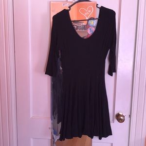Black 1/2 Sleeve Mini Dress